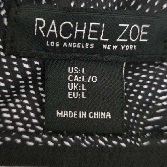 Rachel Zoe Los Angeles Black White Athletic Front Pocket Women's Joggers L - Picture 3 of 4